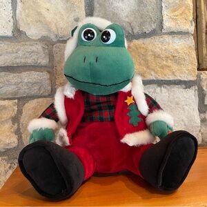 Kurt Adler Singing Croaking Plush Christmas Frog Musical Jingle Bells 10" VIDEO